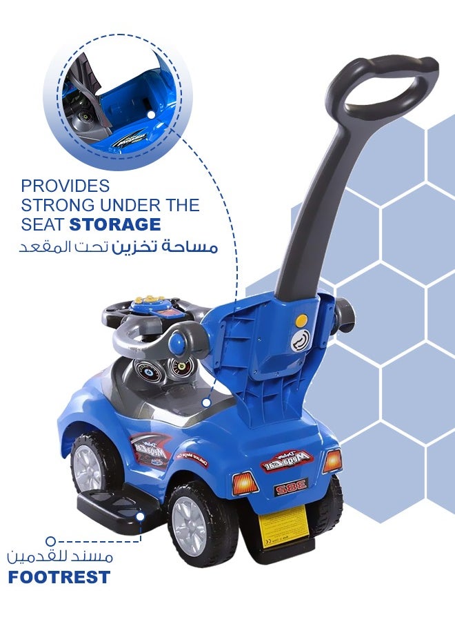 Fitness World 3 in 1 Ride On Car Toy for Kids with Barrier and Backrest, Adjustable  - Image 2