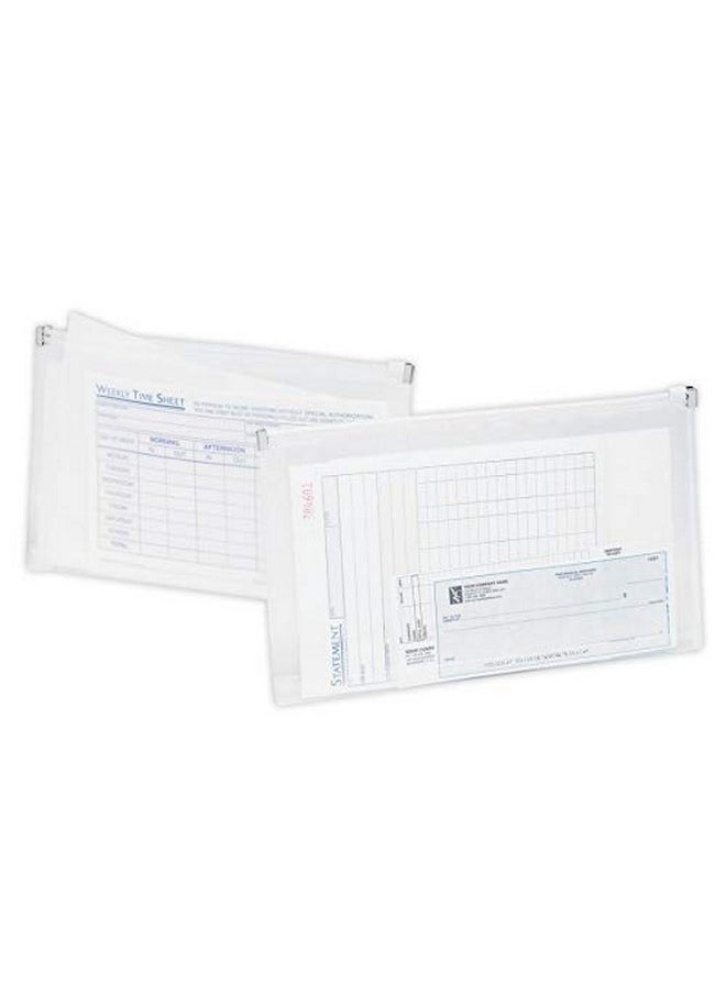 Office Depot - Transparent Zipper Envelopes, Check Size, Clear, Pack Of 3, 667812 - Image 1