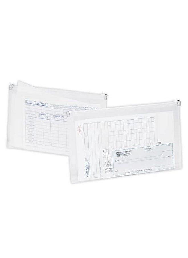 Office Depot - Transparent Zipper Envelopes, Check Size, Clear, Pack Of 3, 667812 - Image 1