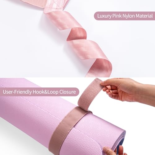 Trilancer Adjustable Yoga Mat Strap With Hook and Loop Closure, Yoga Mat Holder Carrier, for Carrying, Storing, and Organizing Yoga Mat of Various Sizes (Pink) - Mat Not Included - Image 5