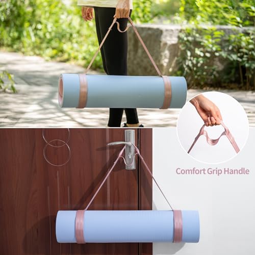 Trilancer Adjustable Yoga Mat Strap With Hook and Loop Closure, Yoga Mat Holder Carrier, for Carrying, Storing, and Organizing Yoga Mat of Various Sizes (Pink) - Mat Not Included - Image 4