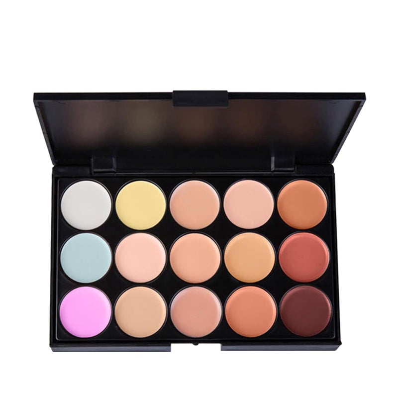 Pure Vie 15 Colors Hydrating Cream Concealer Palette Pure Vie Long Lasting Full Coverage Correcting Concealer Palette Foundation Camouflage Makeup Contour Kit for Conceals Corrects Dark Circles Acne Blemish1