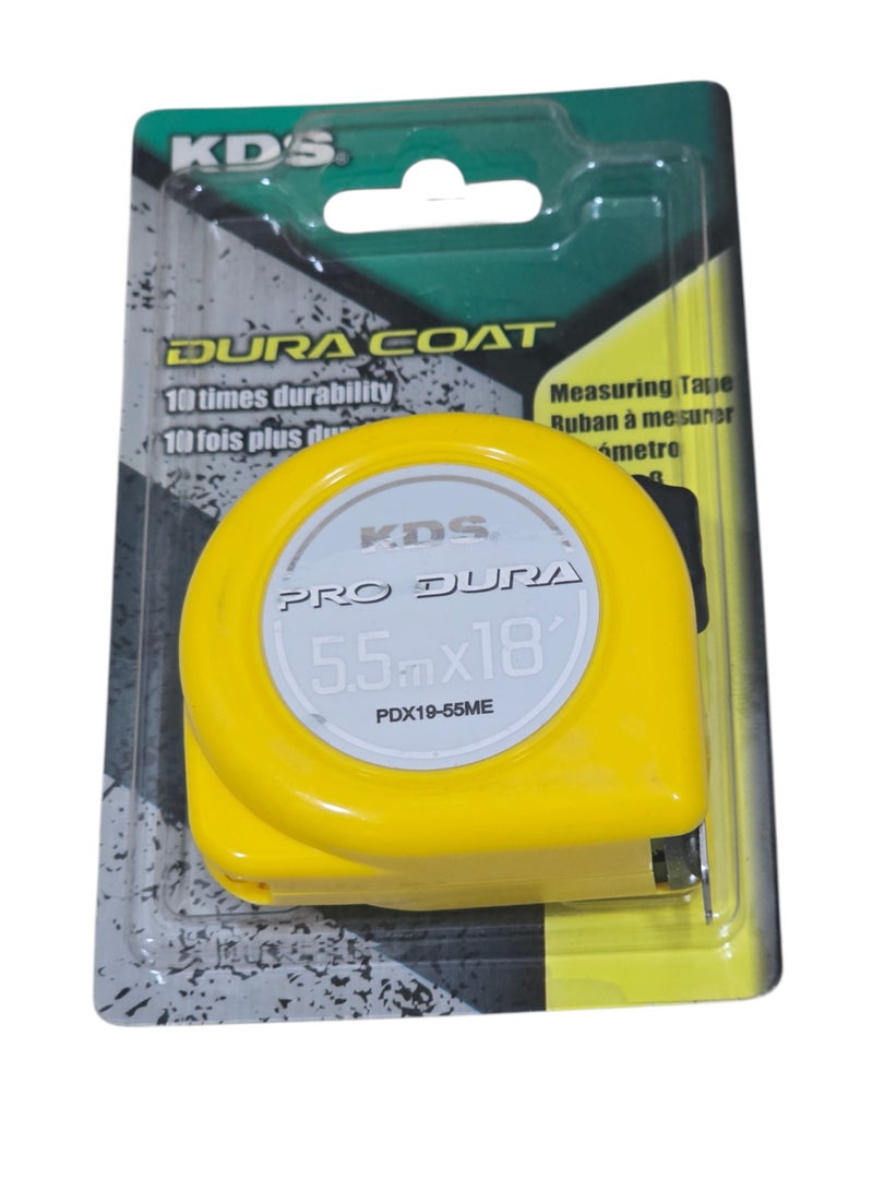 KDS PDX19-55ME Pro Dura Measuring Tape 5.5m Stainless Steel Blade Professional Grade - Image 2