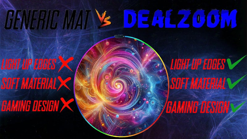 DEALZOOM Gaming Chair Mat for Hardwood Floor Circle RGB Gaming Lights (Neon 47â€) - Noise Cancelling, Anti-Slip Gamer Floor Mat â€“ Scratch Resistant Computer Gaming Mat for Chair â€“ Office Chair Mat - Image 4