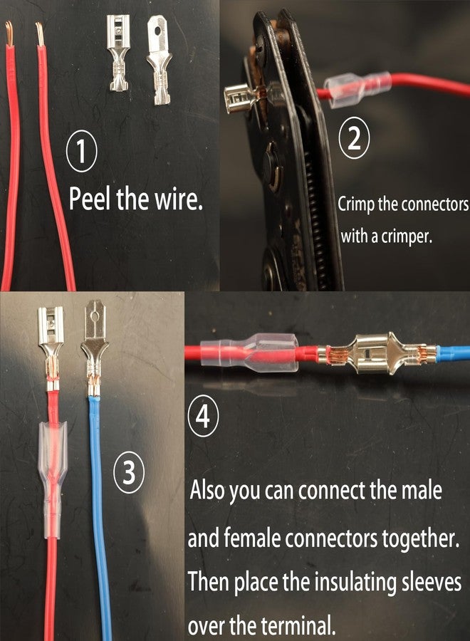 Feggizuli 480pcs 2.8mm 4.8mm 6.3mm Male and Female Spade Connector Kit - Image 5