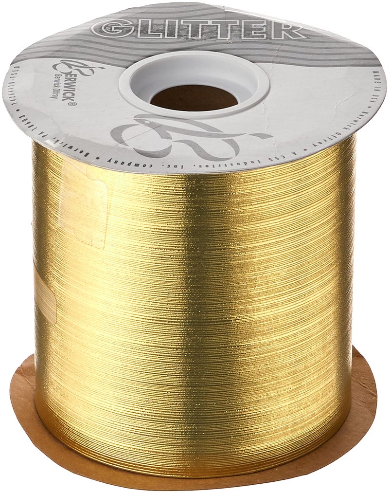 Berwick FGB001-10050-B015 4" Brushed Glitter Ribbon, Gold - Image 4