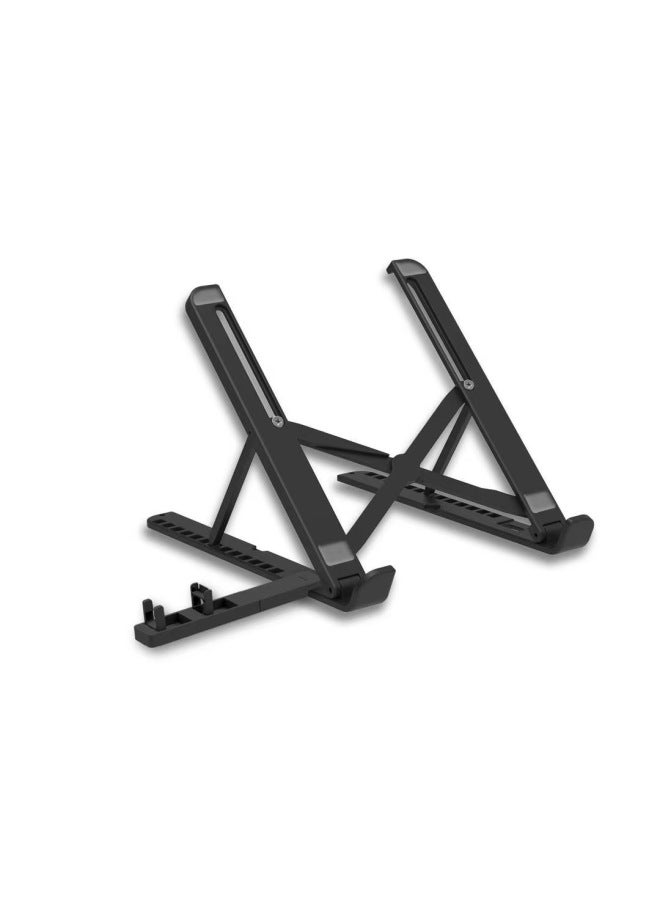 Laptop Stand Desktop Bracket Radiator Vertical Rack Liftable Folding Portable Mobile Phone Support Frame-Color:Black +13 + Color Box Storage Bag - Image 1
