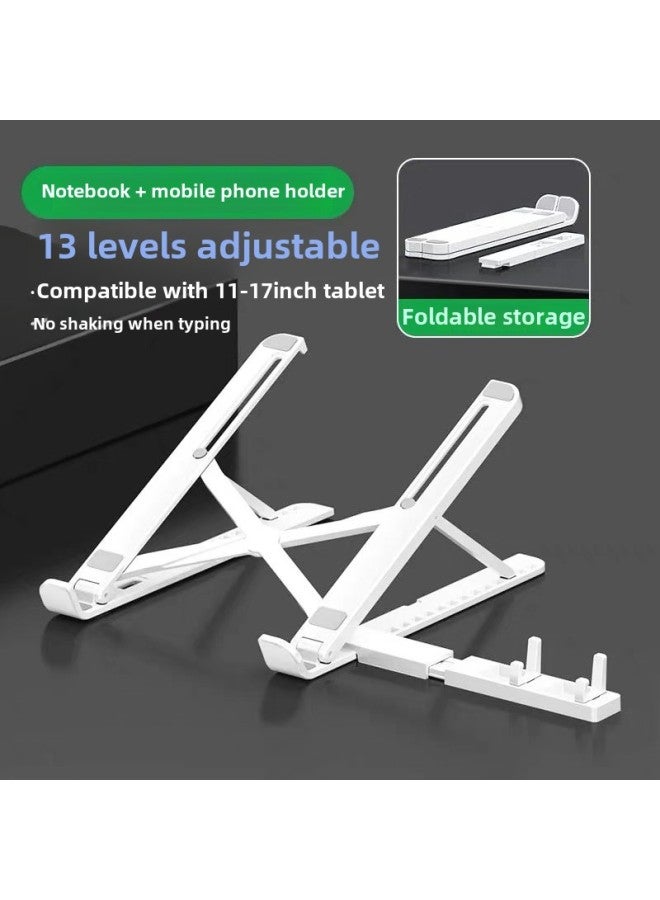 Laptop Stand Desktop Bracket Radiator Vertical Rack Liftable Folding Portable Mobile Phone Support Frame-Color:Black +13 + Color Box Storage Bag - Image 2
