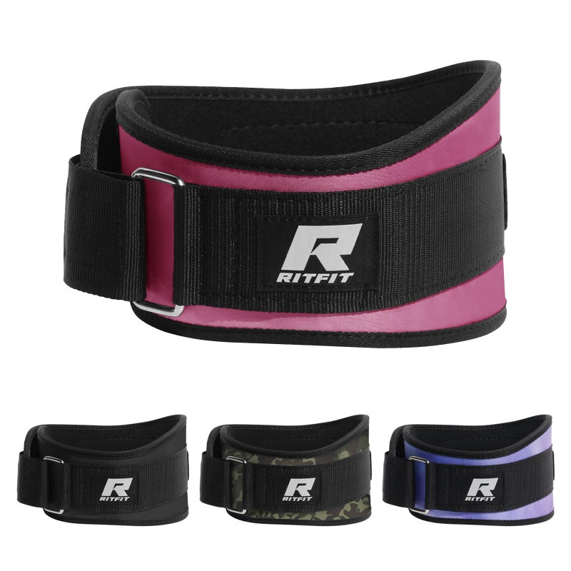 RitFit Weight Lifting Belt - Great for Squats, Lunges, Deadlift, Thrusters - Men and Women - 6 Inch Black/Camouflage - Image 1