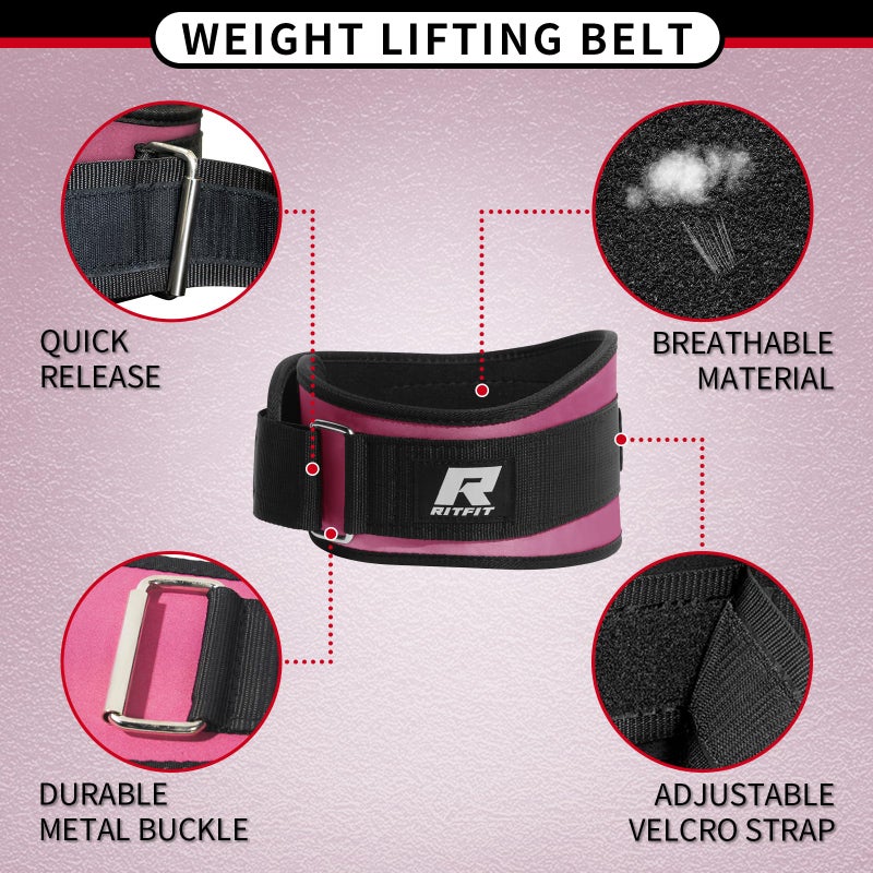 RitFit Weight Lifting Belt - Great for Squats, Lunges, Deadlift, Thrusters - Men and Women - 6 Inch Black/Camouflage - Image 2