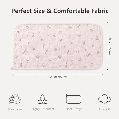 Susurration Muslin Burp Cloths, Soft Baby Burping Cloths for Unisex Boys and Girls, Newborn Essentials Large Extra Absorbent Washcloths, 20x10in, 6 Pack - Image 2