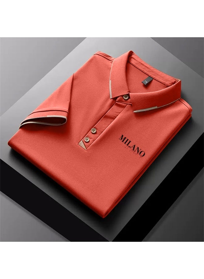 High-end men’s new collection, premium casual/business/team wear, leisure-style letter print polo shirt.