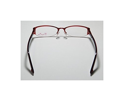 THALIA SODI Thalia Perla For Ladies/Women Designer Half-rim Spring Hinges Avant-garde Design Authentic Eyeglasses/Eye Glasses (48-15-135, Cherry/Blue) - Image 5