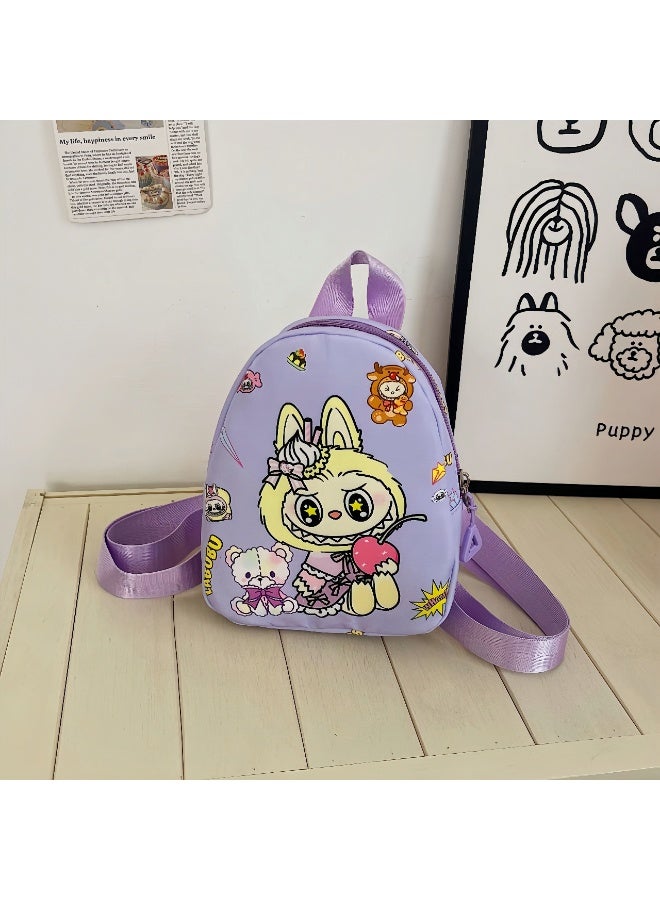 لابوبو حقيبة ظهر للأطفال برسومات كرتونية لابوبو حقيبة مدرسية عصرية لطيفة للأولاد والبنات حقيبة ظهر متعددة الاستخدامات للبنات 19*15*6 سم - Image 1
