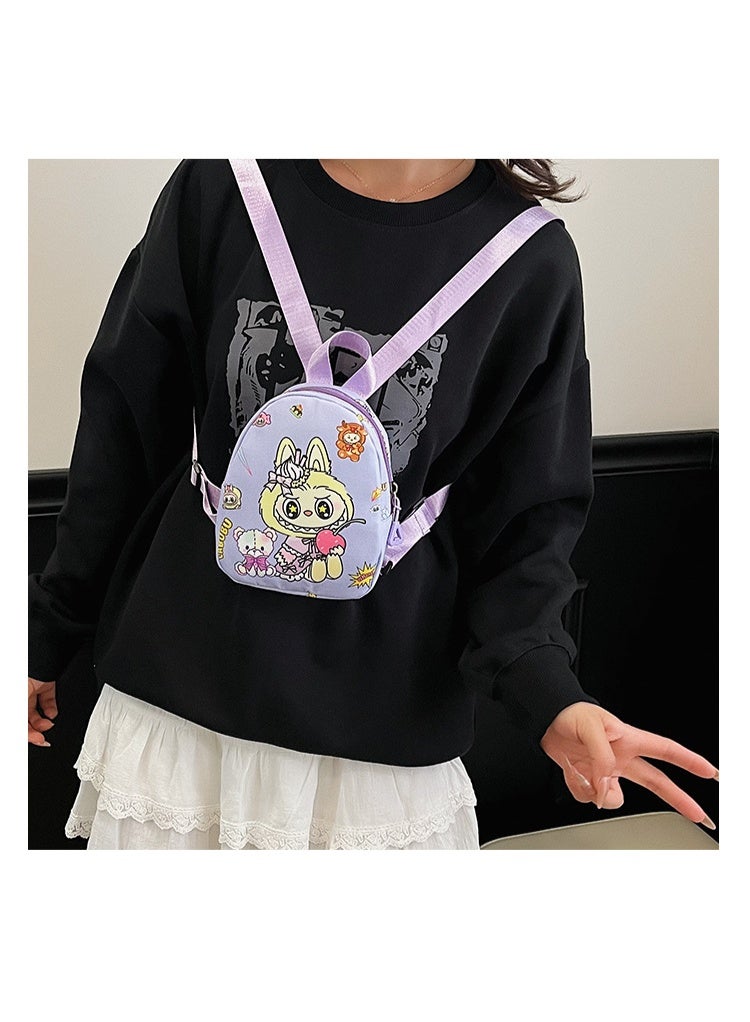 لابوبو حقيبة ظهر للأطفال برسومات كرتونية لابوبو حقيبة مدرسية عصرية لطيفة للأولاد والبنات حقيبة ظهر متعددة الاستخدامات للبنات 19*15*6 سم - Image 3