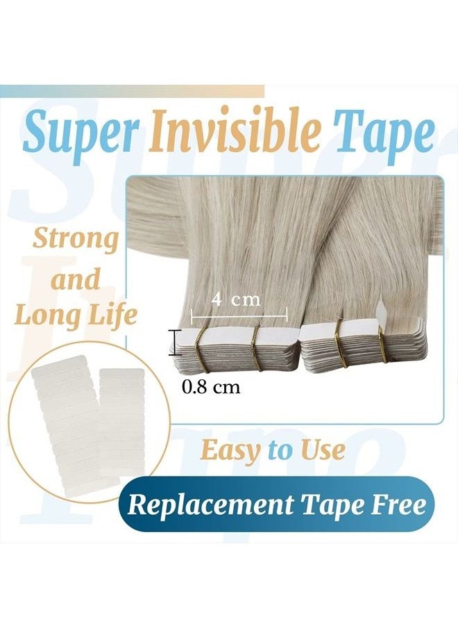 Ve Sunny VeSunny Tape in Hair Extensions Human Hair Platinum Blonde Tape ins Extensions Blonde Tapeo on Human Hair Extensions Blonde 50g 20pcs 22inch  - Image 3