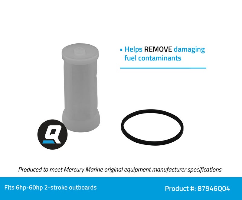 Quicksilver 87946Q04 Inline Fuel Filter Element for Select Mercury 6-60hp 2-Stroke Outboards - Image 2