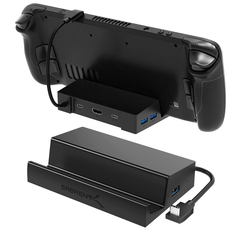 SABRENT Docking Station for Steam Deck ROG Ally 6Port USBC Hub with 95W PD Charging 4K HDMI 3 USBA Ports TypeC Data Integrated Cable Works with Tablets Laptops DSSD6P - Image 2