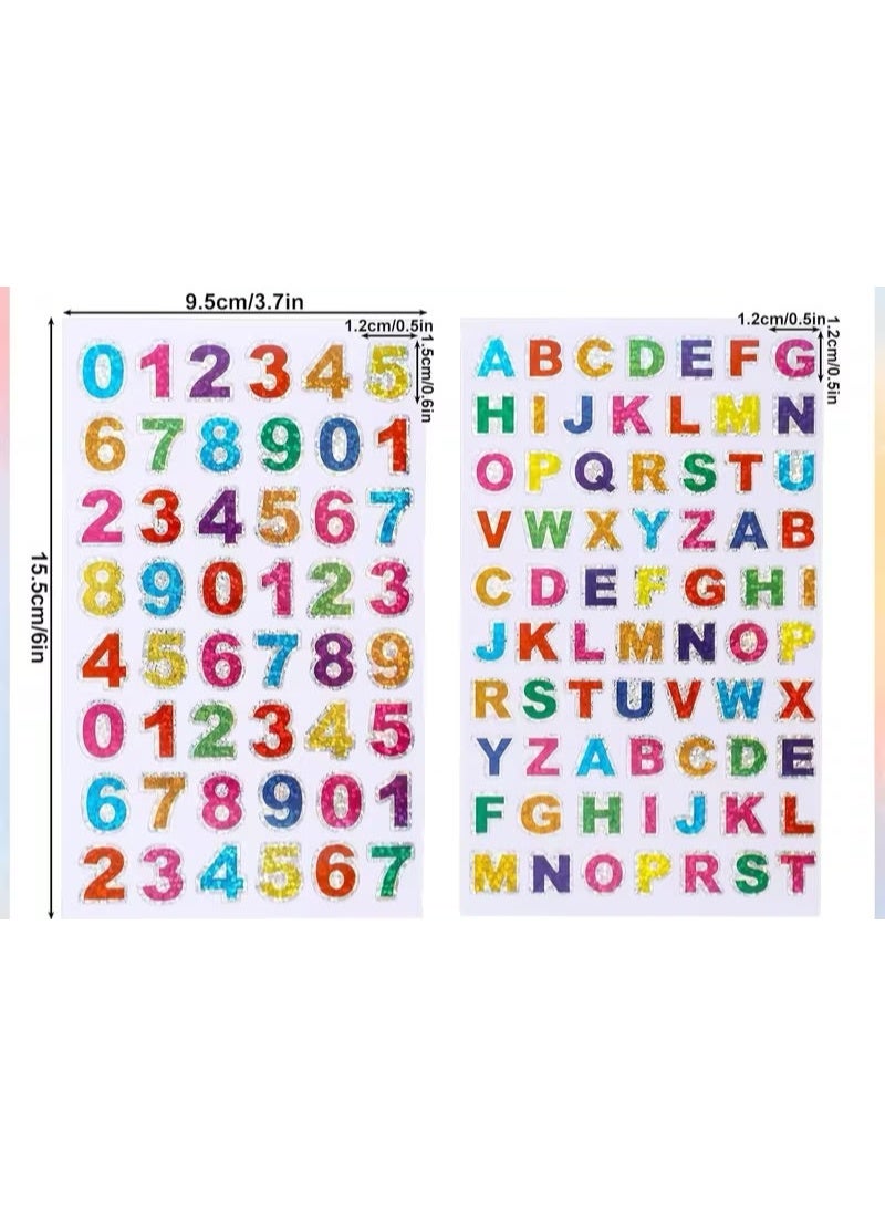Stickers with numbers and letters to put on the notebook and coloring the label. Bag: 2 pages. - Image 1
