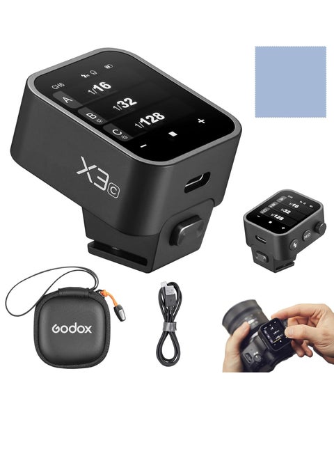 X3C 2.4G Wireless Flash Trigger Transmitter TTL Autoflash with Large OLED Touchscreen Multiple Flash Modes with USB Port 32 Channels 16 Groups Compatible with Canon Cameras
