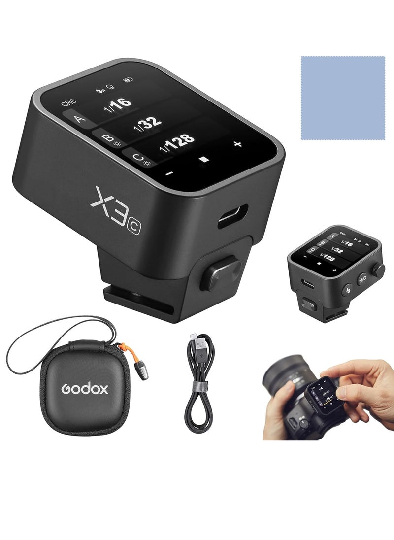 Godox X3C 2.4G Wireless Flash Trigger Transmitter TTL Autoflash with Large OLED Touchscreen Multiple Flash Modes with USB Port 32 Channels 16 Groups Compatible with Canon Cameras  - Image 1