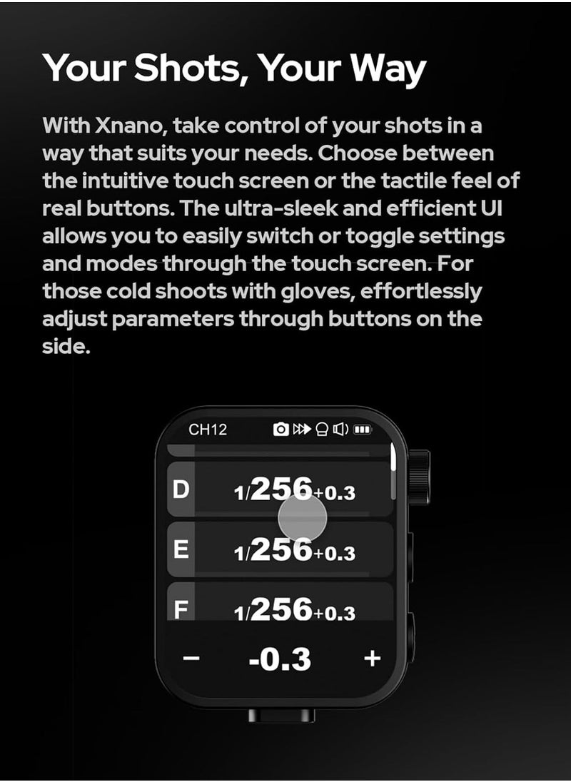 Godox X3C 2.4G Wireless Flash Trigger Transmitter TTL Autoflash with Large OLED Touchscreen Multiple Flash Modes with USB Port 32 Channels 16 Groups Compatible with Canon Cameras  - Image 4