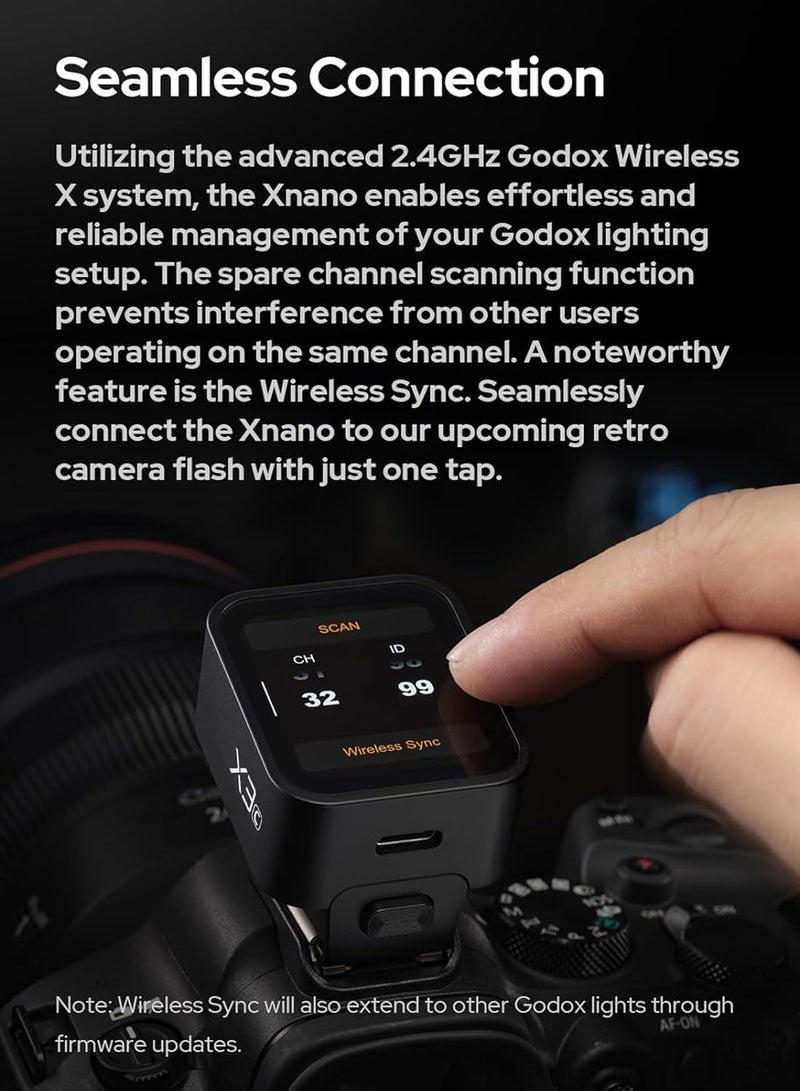 X3C 2.4G Wireless Flash Trigger Transmitter TTL Autoflash with Large OLED Touchscreen Multiple Flash Modes with USB Port 32 Channels 16 Groups Compatible with Canon Cameras