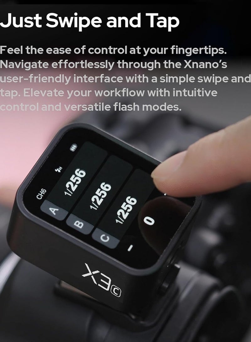 X3C 2.4G Wireless Flash Trigger Transmitter TTL Autoflash with Large OLED Touchscreen Multiple Flash Modes with USB Port 32 Channels 16 Groups Compatible with Canon Cameras