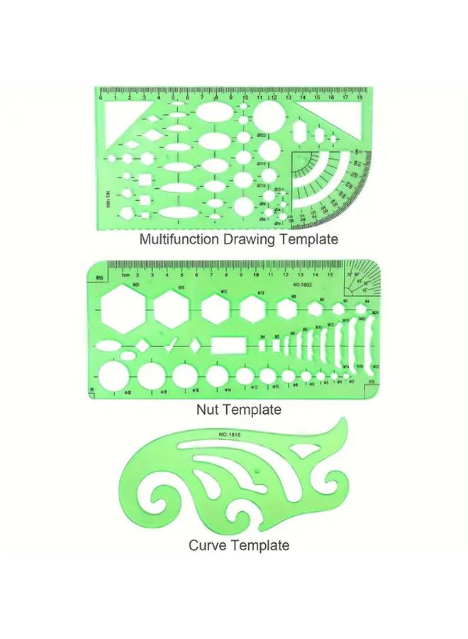 17pcs Geometric Shape Templates For Drafting Architecture Design - Image 5