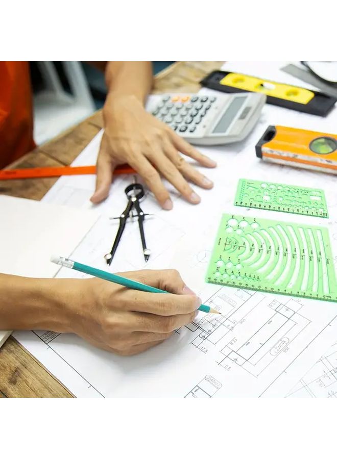 17pcs Geometric Shape Templates For Drafting Architecture Design - Image 3