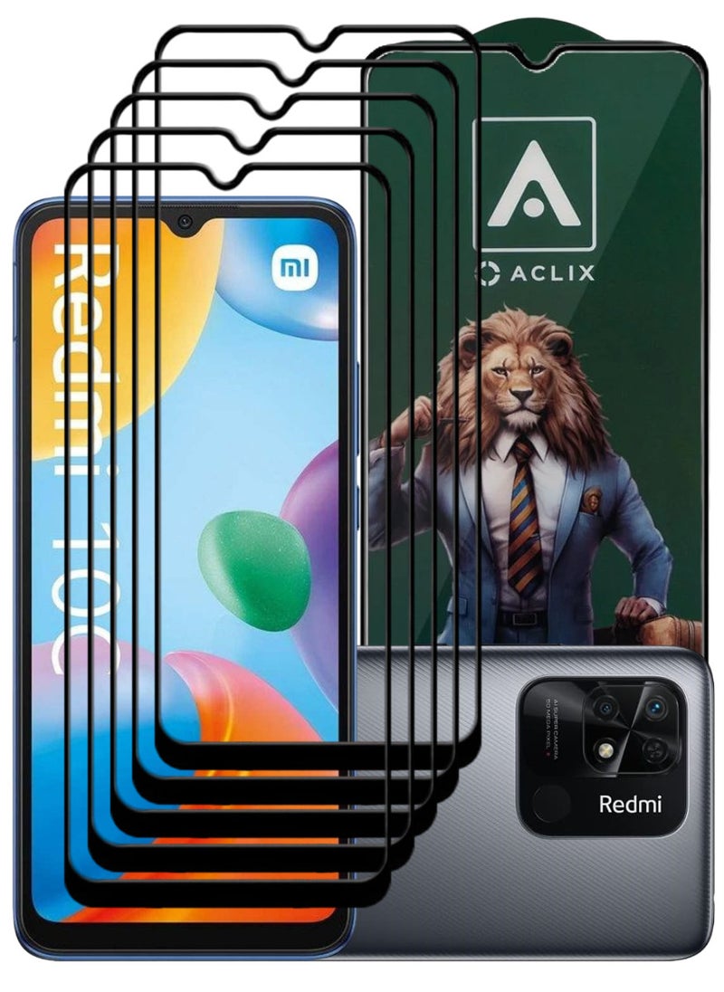 ACLIX 5 Pieces Antistatic ESD Dustproof Premium Quality High Definition Tempered Glass Screen Protector Designed For Xiaomi Redmi 10C - Image 1