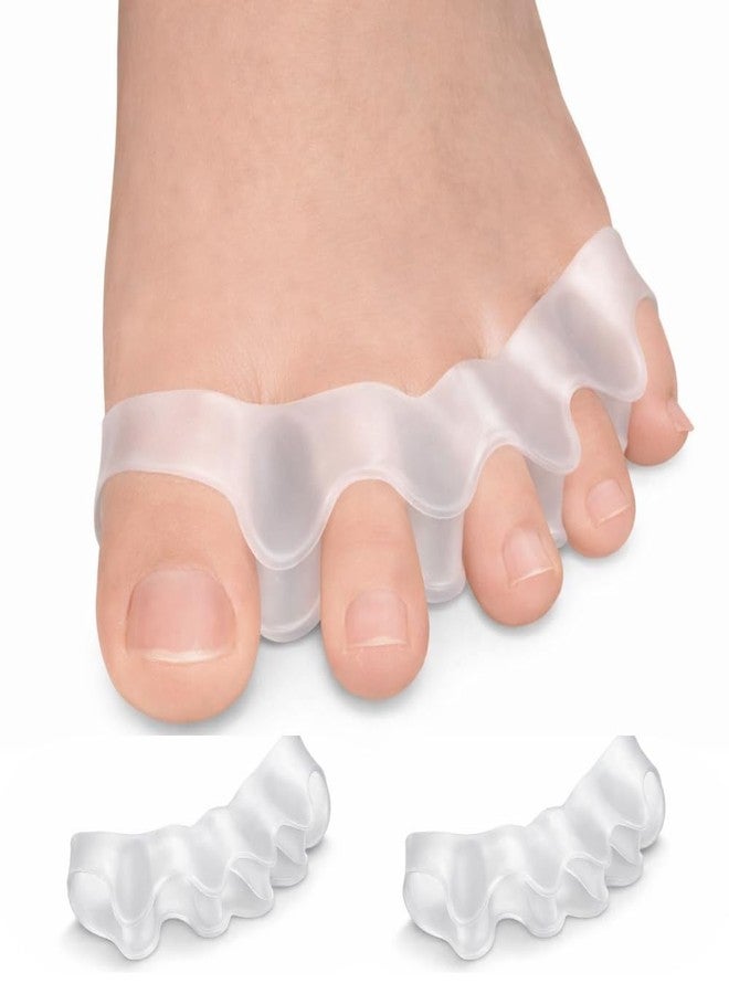QIQVERT White Gel Toe Separator Silicone Pain Relief Toe Spacer for Men Bunion Corrector for Women Toe Straightener Hammer Hallux Valgus Corrector Foot Finger Separator Leg Finger Protector Support - Image 1
