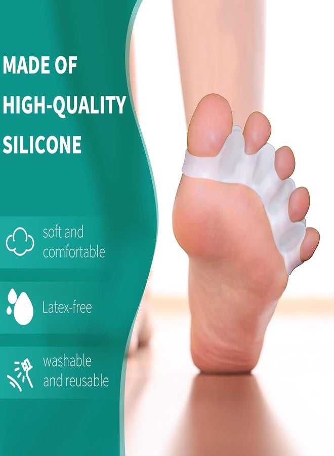 QIQVERT White Gel Toe Separator Silicone Pain Relief Toe Spacer for Men Bunion Corrector for Women Toe Straightener Hammer Hallux Valgus Corrector Foot Finger Separator Leg Finger Protector Support - Image 3