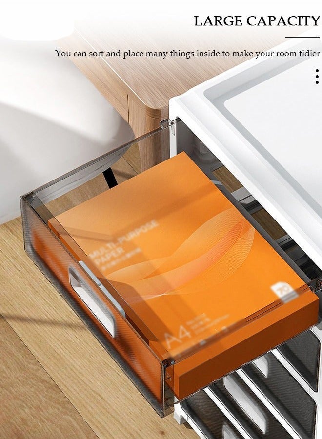 بيوينتي خزانة تخزين من 5 طبقات مع أدراج - صناديق حاويات بلاستيكية بأدراج متحركة على عجلات - وحدة أدراج بخزانة بفتحة عرض 35 سم - منظّم تخزين متعدد الأغراض للمطبخ وغرفة النوم والحمام وغرفة المعيشة - Image 2