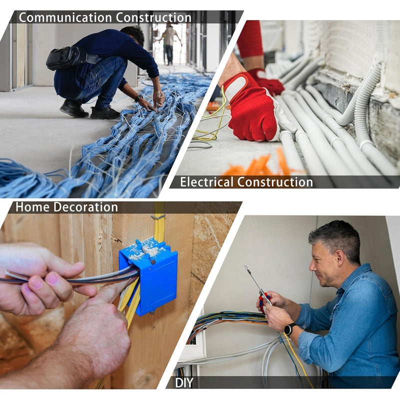 piercing 15M Wire Puller For Electrician, Durable Wire Lead Threading Device Tool, Fiberglass Electrical Cable Pulling Fish Tape Kit（15m） - Image 2