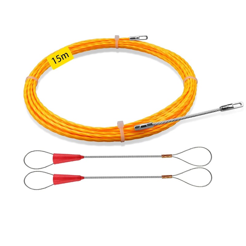 piercing 15M Wire Puller For Electrician, Durable Wire Lead Threading Device Tool, Fiberglass Electrical Cable Pulling Fish Tape Kit（15m） - Image 1