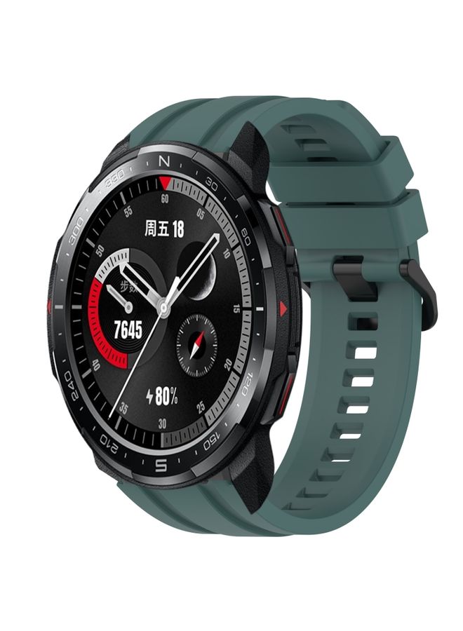 Replacement Strap For Honor Watch GS Pro Long & Short Sports Solid Color Silicone Watch Band Set Olive Green
