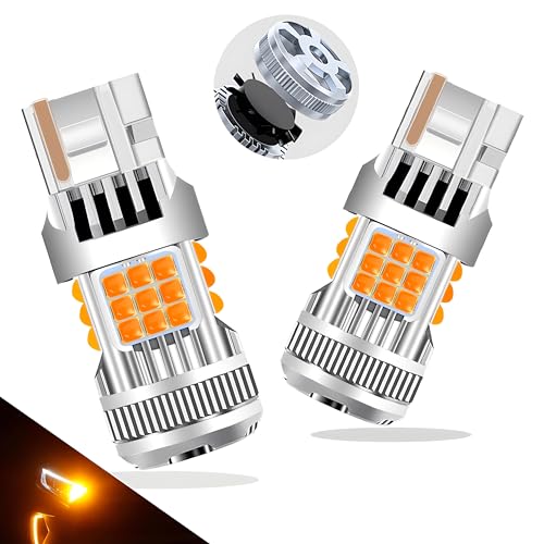 LEDYOTRY 7440 LED Bulb Amber Yellow 4000 Lumens for Turn Signal Lights, CANBUS Error Free, with Built-in Resistor, Anti Hyper Flash 7440NA WY21W T20 7441 W21W Blinker Bulb Replacement (Pack of 2) - Image 1