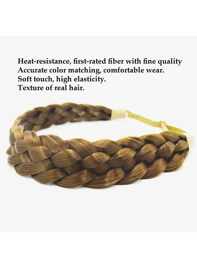 TOECWEGR 5 Strands Synthetic Hair Braided Headband Hairpiece Classic Chunky Wide Plaited Braids Elasticmulti Color Headband Ladies Beauty Hair Accessories … - Image 2