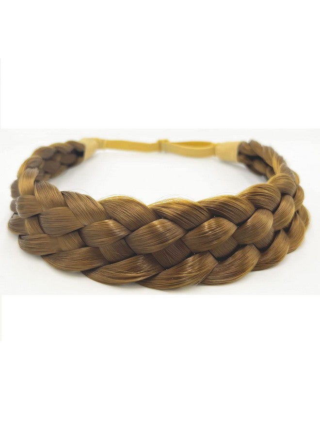 TOECWEGR 5 Strands Synthetic Hair Braided Headband Hairpiece Classic Chunky Wide Plaited Braids Elasticmulti Color Headband Ladies Beauty Hair Accessories … - Image 1