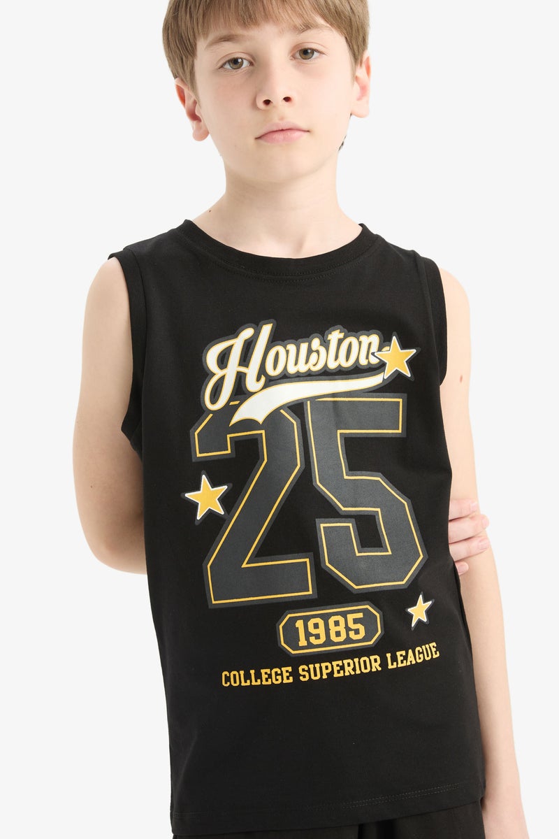 ديفاكتو تيشيرت كت اولادي قصة عادية أسود بطبعة - Image 1