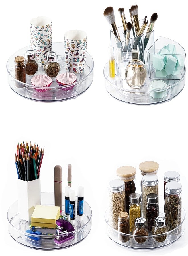 مجموعة YCLADEC من 4 قطع من منظمات التخزين الدوارة مقاس 9.2 بوصة، مثالية لتنظيم وتخزين المؤن، ورفوف التوابل، وخزانة التوابل الدوارة، وحامل المجوهرات، وحامل المجوهرات الشفاف. - Image 1