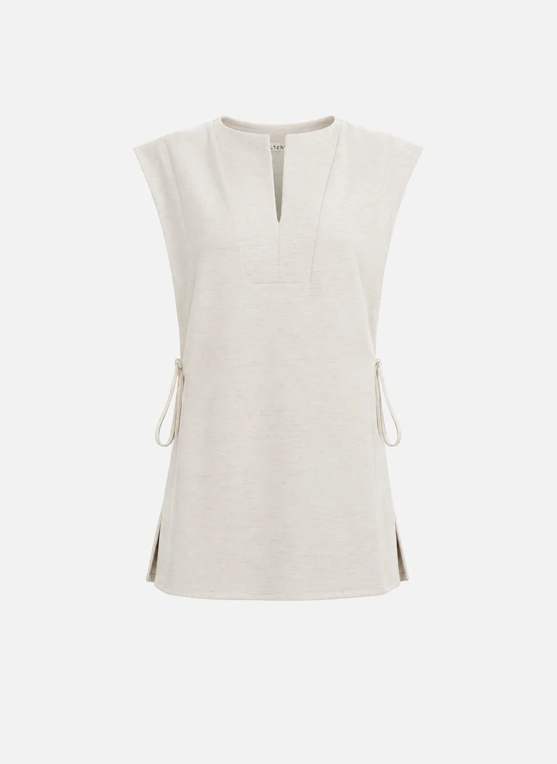 Lichi  Viscose and linen top with waist ties for Women | Best Price UAE