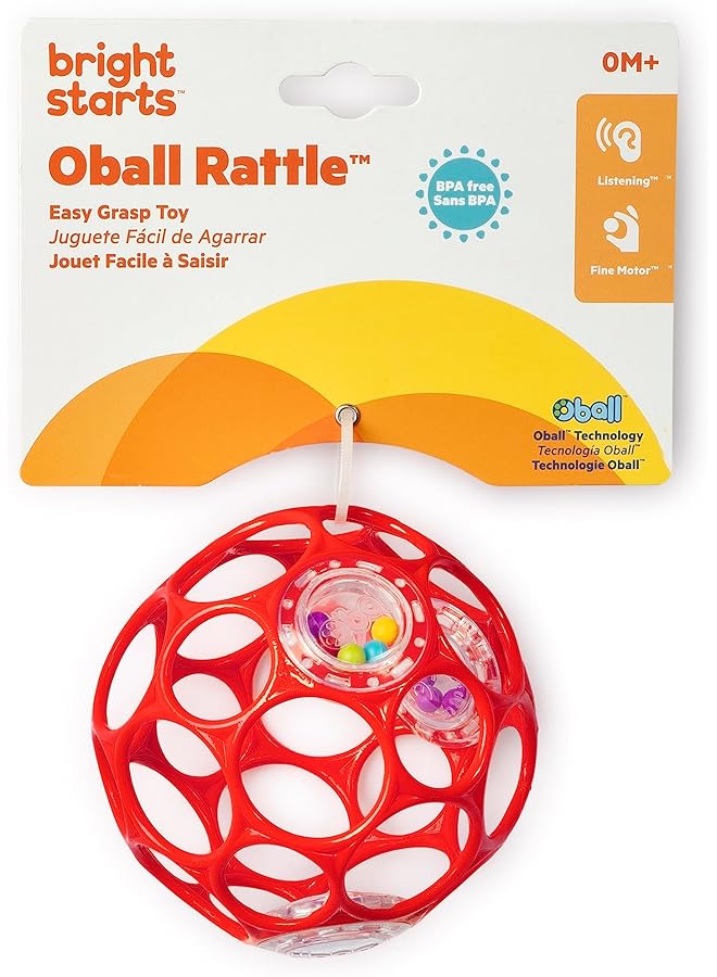 Bright Starts Oball Rattle Easy Grasp Toy Red Piece Of 1 - Image 3