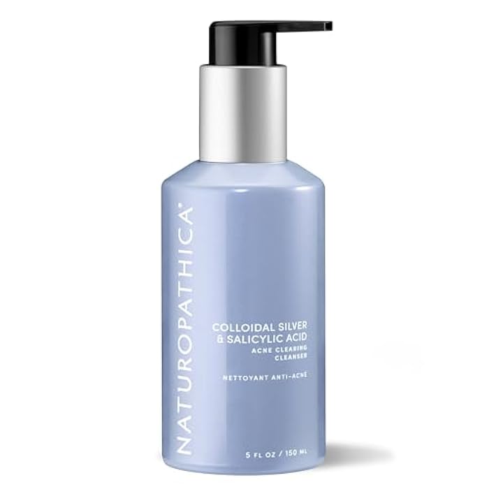 Naturopathica Colloidal Silver and Salicylic Acid Acne Clearing Cleanser, Reduce Blemishes and Acne Scars, Clarifying Face Wash for Men and Women, 5 fl oz - Image 1
