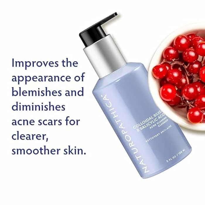Naturopathica Colloidal Silver and Salicylic Acid Acne Clearing Cleanser, Reduce Blemishes and Acne Scars, Clarifying Face Wash for Men and Women, 5 fl oz - Image 2