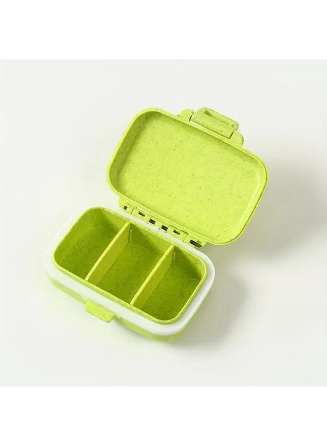 1 Piece Portable Mini Pill Organizer Travel Medicine Box Wheat Beige Moisture Proof Lid - Image 3