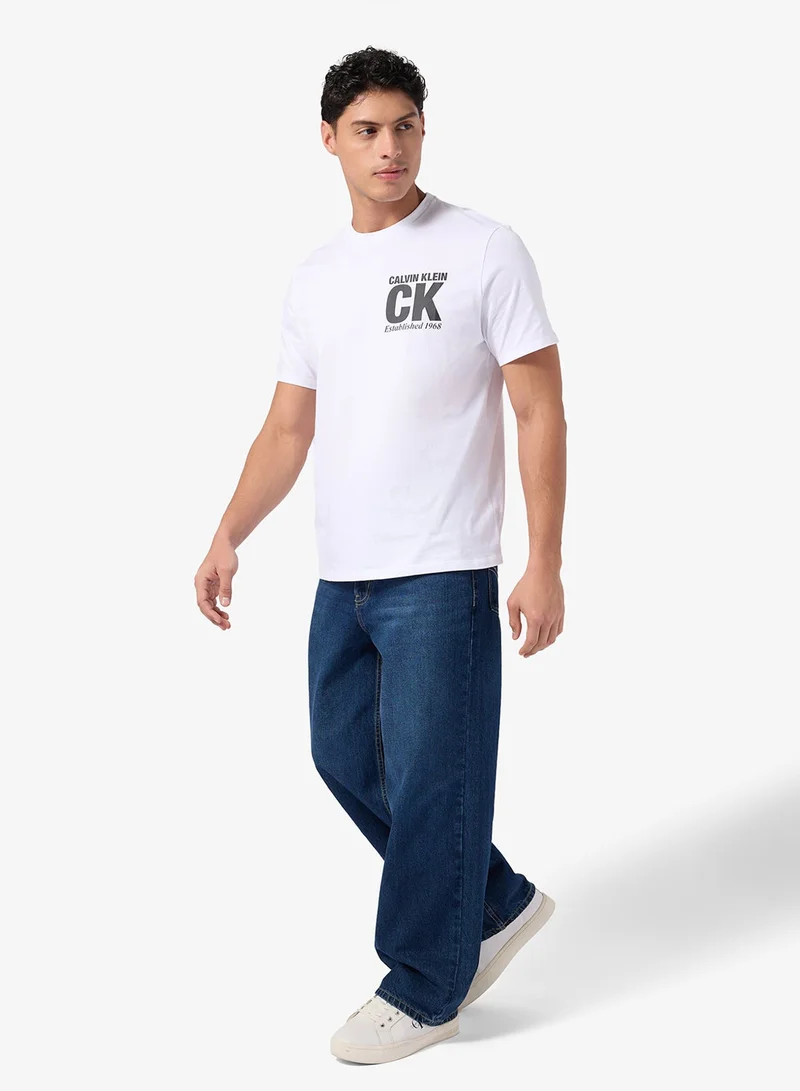CALVIN KLEIN  Graphic Crew Neck T-Shirt for Men | Best Price UAE