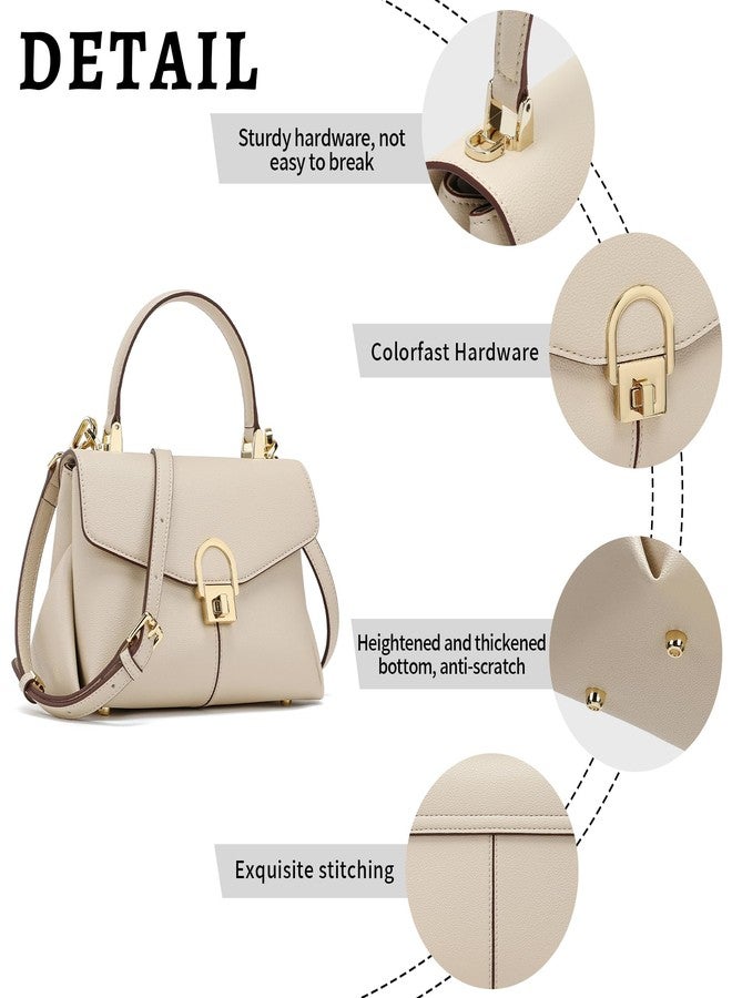 compuda Top Handle Bag Small Purses and Handbags for Women Fashion Leather Shoulder Bag,Purses for Women,Metal Button Lock. - Image 4