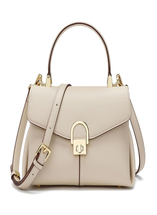 compuda Top Handle Bag Small Purses and Handbags for Women Fashion Leather Shoulder Bag,Purses for Women,Metal Button Lock. - Image 1